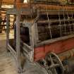 Islay Bridgend/Redhouses Woollen Mill.  Interior, first floor.  View of end of Spinning Jenny frame.