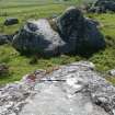 Digital photograph of panel in context with scale, from Scotland's Rock Art Project, Cadruim 1, Tiree, Argyll and Bute