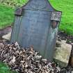 View of the cast iron grave marker of John Smith who died in 1827.