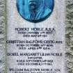 Detail of the gravestone of Robert Noble who died in 1917.