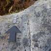 Digital photograph of perpendicular to carved surface(s), Scotland's Rock Art Project, Allt a' Chuilinn 7, Highland