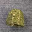 Conservation photograph, Thimble after conservation, side, Archaeological excavation, 126-128 High Street, Dunbar