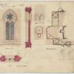 Drawing showing details of windows of apse, St James Episcopal Church, Edinburgh.