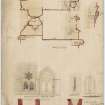 Drawing showing details of windows in tower, St James Episcopal Church, Edinburgh.
