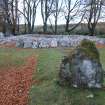 Digital photograph of rock art panel context, Scotland's Rock Art Project, Balnuarin of Clava Centre Kerb 2, Highland
