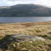 Digital photograph of panel in context with scale, from Scotland's Rock Art Project, Cloanlawers 1, Loch Tay, Perth and Kinross