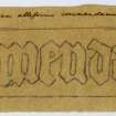 Sketch of part of inscription on graveslab of Prioress Anna, Iona. 

