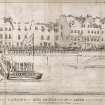 Drawing of Harbour, The Shore, Leith.
Titled: 'The Landing of King George IV at Leith: 15th August 1822'.