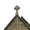 Detail of cross on gable above east window.
