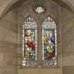 North transept west wall View of stained glass window in memory of Alexander Edmund Coutts Trotter.