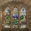 South Aisle East window View of stained glass window erected to the memory of Captain Patrick Seton Fraser Tytler by Douglas Strachan 1918 of St Patrick