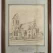 Perspective sketch by Robert Rowand Anderson of proposed new parish church. dated 26th December 1883