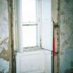 Historic building survey, Room 27, W wall including window W11, Upper Square, Hynish, Argyll and Bute