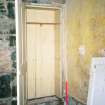 Historic building survey, Room 17, N and W walls including door D13a (open), Upper Square, Hynish, Argyll and Bute