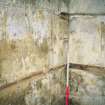 Historic building survey, Room 26a, E and S walls showing shelf scars, Upper Square, Hynish, Argyll and Bute