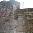 Historic building recording, Detail of wall end, Wall J, Phase 2, The Old Wet Dock, Alloa Harbour