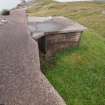 East Gun Emplacement: the junction of the roof of the hut to the rear and that of the gun housing 
