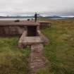 East Gun Emplacement: View from the NW of the survey with Alison McCaig holding a sighting rod