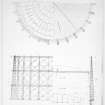 Glasgow, Temple gasworks: Plan, elevation and cross section of gasholder
Drawn at Engineer's office, Glasgow Corporation Gas, 45 John Street, glasgow