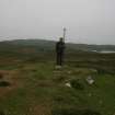 Georgina Brown plotting the shieling hut by dGPS.