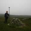 Georgina Brown plotting the marker cairn by dGPS.