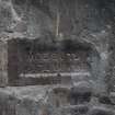 Standing Building Recording photograph, Direction to S, Detail of brick marks in fireplace F5, Colquhoun Arms Hotel, Luss 
