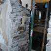 Standing Building Recording photograph, Direction to SE, Detail of E side of slapped through doorway F8, Colquhoun Arms Hotel, Luss 