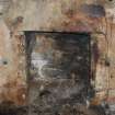 Standing Building Recording photograph, Direction to N, North wall internal elevation, fireplace F11, attic, Colquhoun Arms Hotel, Luss 
