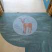 Main block. Third floor. Ward 5. Detail of animal character linoleum.