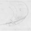 Survey drawing of cord rig,linear earthwork &  pit alignments pencil 1:500 S Halliday & D Reynolds 1983