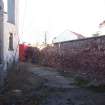 Historic building survey, External boundary wall, Co-op Building, West Barns, Dunbar, East Lothian