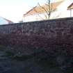 Historic building survey, External boundary wall, Co-op Building, West Barns, Dunbar, East Lothian