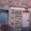 Historic building survey, SW facing exterior wall detail, Co-op Building, West Barns, Dunbar, East Lothian