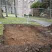 Watching Brief photograph, Location of pit in relation to castle, looking SE, Crathes Castle Stables