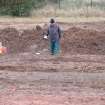 Excavation photograph, Using metal detector around site margins, new Mearns Academy site, Laurencekirk, Aberdeenshire