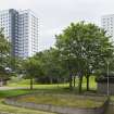 Seaton House. View of landscaping from west with Aulton Court and Northsea Court behind. 