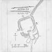 Publication drawing; plan and sections of 'fort, Birrens Hill'.