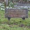 Detail of signage indicating position of earlier church