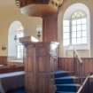 Detail of pulpit, sounding board and staircase