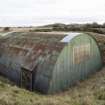 View of W30 from north west. WW2 Nissen Hut inside re-used WW1 blast mound.