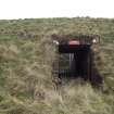 View from N of entrance into Nissen Hut W30 which sits inside reused WW1 blast mound in former Nitroglycerine Hill No.3 