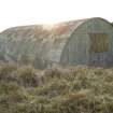 View of WW2 Nissen Hut W4 within its now eroded WW1 blast mound.