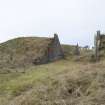 View of rail access through the blast mound of WW2 explosives magazine R4