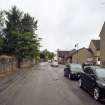 View looking west, from midpoint of street, showing western half of High Street, Clackmannan