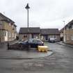 View from south showing courtyard at Nos 26-40 High Street, Clackmannan