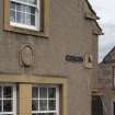 View from south-west showing detail of corbelling and sundial at No 2 High Street, Clackmannan