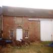 Historic Building Survey photograph, Direction facing SW, S end of building B, East elevation, Goshen Farm 