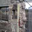 Historic Building Survey photograph, Direction facing N, Building A, East wall abutting garden wall, Goshen Farm, Musselburgh