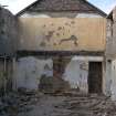 Historic Building Survey photograph, Direction facing NW, Building A, Interior north elevation with slapped through door at the NE corner, Goshen Farm, Musselburgh