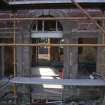 Historic Building Survey photograph, Direction facing SW, Building B east elevation, Original ground floor door flanked by windows, Goshen Farm 